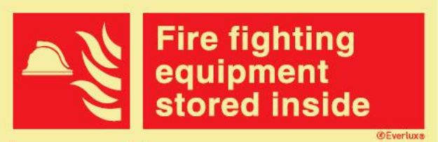 Fire fighting sign Fire fighting equipment stored inside - 300x100mm